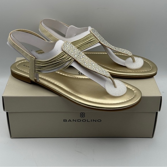 Bandolino Kayte2 Gold Rhinestone Sandals Size 9.5M - Picture 1 of 8